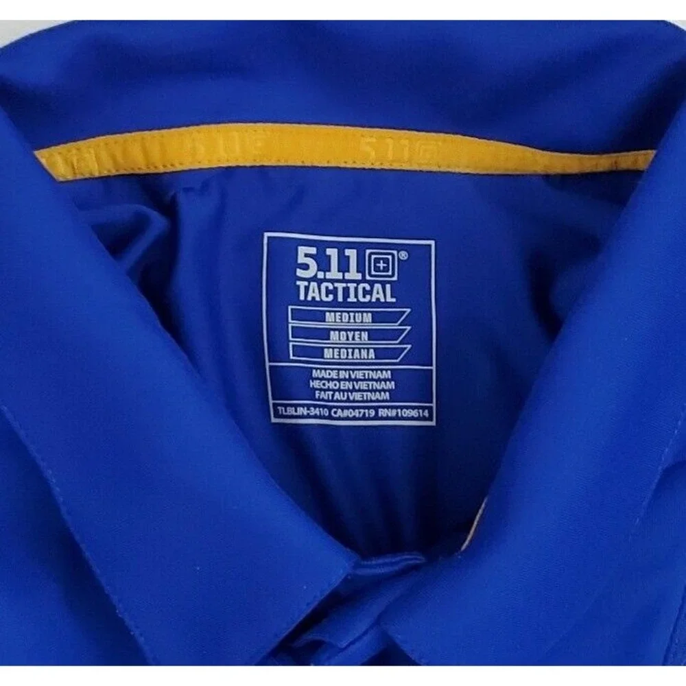 5.11 Tactical Polo Shirt‎ Mens Medium Blue Short Sleeve Performance Workwear MTX